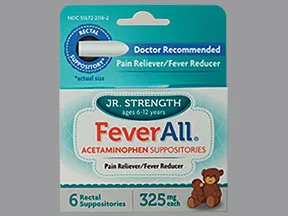 Feverall 325 mg rectal suppository