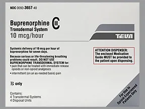 buprenorphine 10 mcg/hour weekly transdermal patch