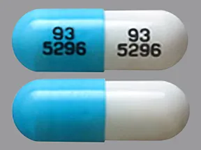 This medicine is a light turquoise white, oblong, capsule imprinted with 