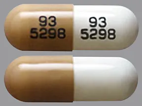 This medicine is a white light brown, oblong, capsule imprinted with 