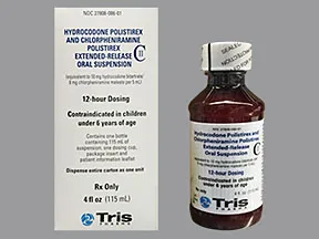 hydrocodone 10 mg-chlorpheniramine 8 mg/5 mL oral susp extend.rel 12hr