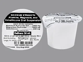 aluminum-mag hydroxide-simethicone 400 mg-400 mg-40 mg/5 mL oral susp