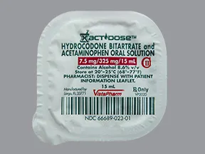 hydrocodone 7.5 mg-acetaminophen 325 mg/15 mL oral solution