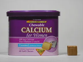 Calcium for Women 500 mg-100 unit-40 mcg chewable tablet