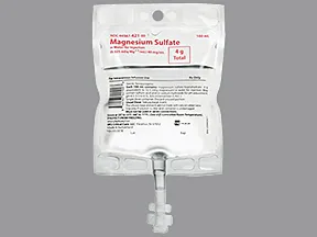 magnesium sulfate 4 gram/100 mL (4 %) in water intravenous piggyback