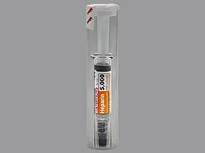 heparin, porcine (PF) 5,000 unit/mL injection syringe
