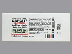 Cafcit 60 mg/3 mL (20 mg/mL) intravenous solution