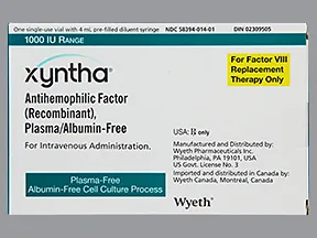 Xyntha 1,000 (+/-) unit intravenous solution