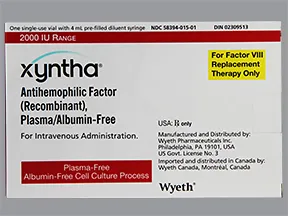 Xyntha 2,000 (+/-) unit intravenous solution