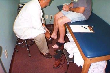 Dorsiflexion test. Image courtesy of Bob May, MD. 