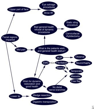 Treatment algorithm according to facial region inv