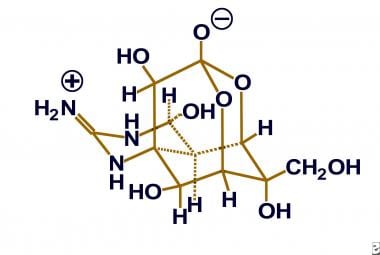 Chemical structure of tetrodotoxin. 