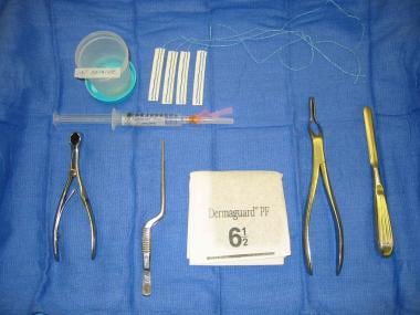 Equipment for nasal fracture reduction (clockwise 