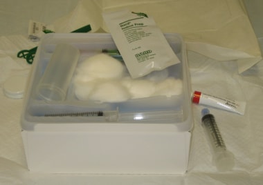 Commercial urinary catheterization kit. 