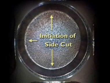 The diameter and depth of the cut is preprogrammed