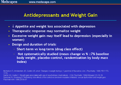 can stopping ssris cause weight gain
