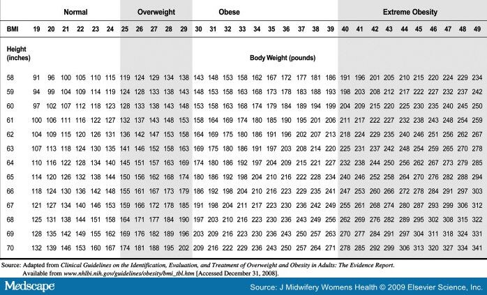 Bmi And Frame Size Chart