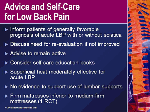 Evidence-Based Evaluation of Patients With Low Back Pain (Transcript)