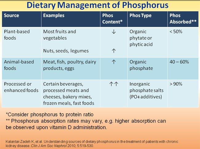 Phosphorus Food Sources Chart