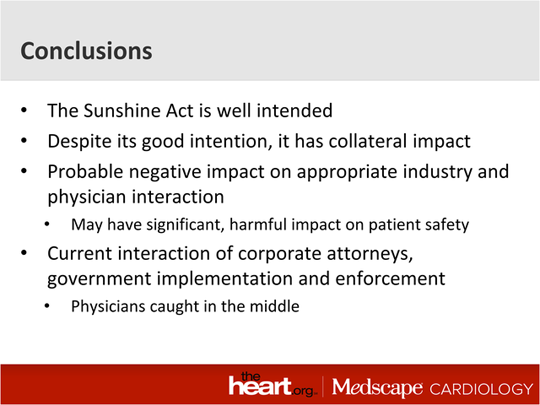 Sunshine Act: The Law, Physicians, and Corporate Attorneys