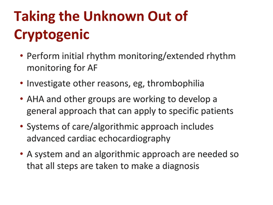 A Call to Action on Cryptogenic Stroke: Can Patient Outcomes Be Improved?