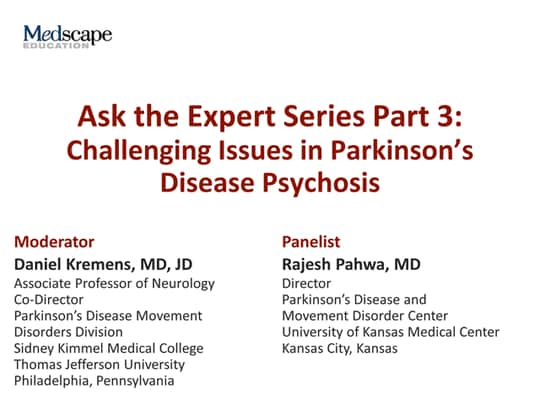 Ask the Expert Series: Challenging Issues in Parkinson’s Disease ...