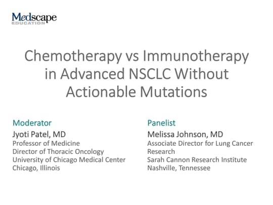 Chemotherapy Vs Immunotherapy In Advanced NSCLC Without Actionable ...