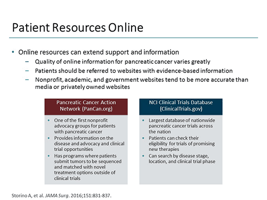 The Nurse View: Care of Patients With Advanced Pancreatic Adenocarcinoma