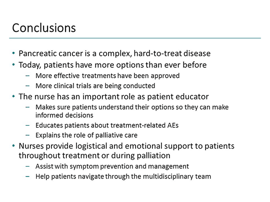 The Nurse View: Care of Patients With Advanced Pancreatic Adenocarcinoma