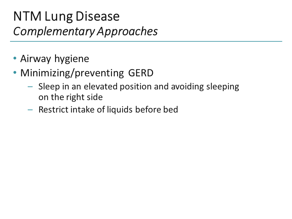 Management Of NTM Lung Disease: Key Therapeutic Developments