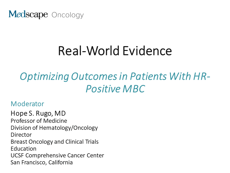 Real World Evidence Optimizing Outcomes In Patients With HR Positive Real world evidence optimizing outcomes in patients with hr positive