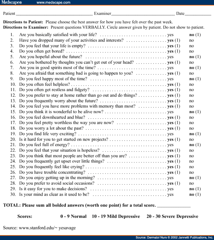 The Geriatric Depression Scale GDS 