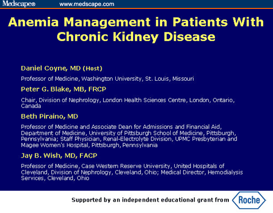 Anemia Management In Patients With Chronic Kidney Disease