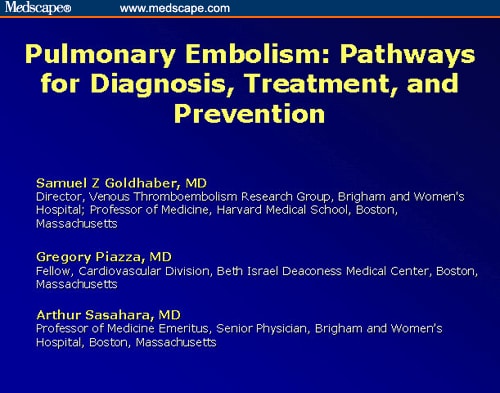 Diagnosis, Treatment And Prevention Of Pulmonary Embolism