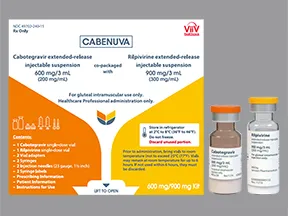 Cabenuva 600 mg/3 mL-900 mg/3 mL IM suspension, extended release