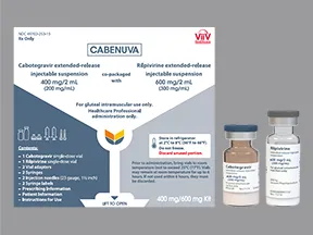 Cabenuva 400 mg/2 mL-600 mg/2 mL IM suspension, extended release
