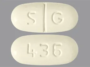 This medicine is a light yellow, oblong, scored, tablet imprinted with "S G" and "436".
