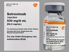 sotrovimab 500 mg/8 mL (62.5 mg/mL) intravenous solution (EUA)