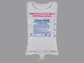 heparin (porcine) (PF) 1,000 unit/500 mL in 0.9 % sodium chloride IV