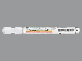 heparin (porcine) 5,000 unit/mL (1 mL) injection cartridge