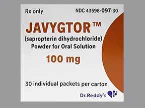 Javygtor 100 mg oral powder packet