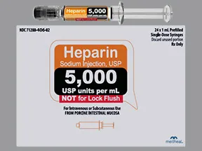 heparin (porcine) 5,000 unit/mL injection syringe