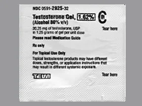 testosterone 1.62 % (20.25 mg/1.25 gram) transdermal gel packet