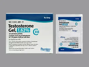 testosterone 1.62 % (20.25 mg/1.25 gram) transdermal gel packet