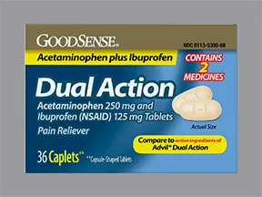 Dual Action Pain Reliever 125 mg-250 mg tablet