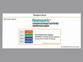 Namzaric 7/14/21/28 mg-10 mg capsule,sprinkle,extend release,dose pack
