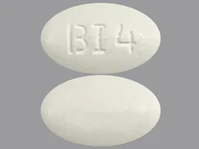 This medicine is a white, oval, film-coated, tablet imprinted with "BI 4".