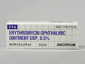 erythromycin 5 mg/gram (0.5 %) eye ointment
