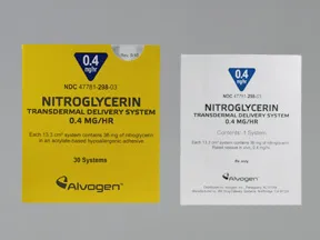 nitroglycerin 0.4 mg/hr transdermal 24 hour patch