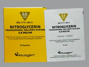 nitroglycerin 0.6 mg/hr transdermal 24 hour patch